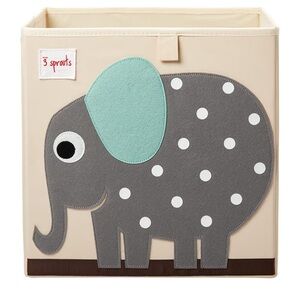 3 Sprouts Storage Bins Elephant 13x13x13” Gray Elephant Only 1 Bin